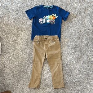 4T Easter bunny truck outfit with khaki Pants Set